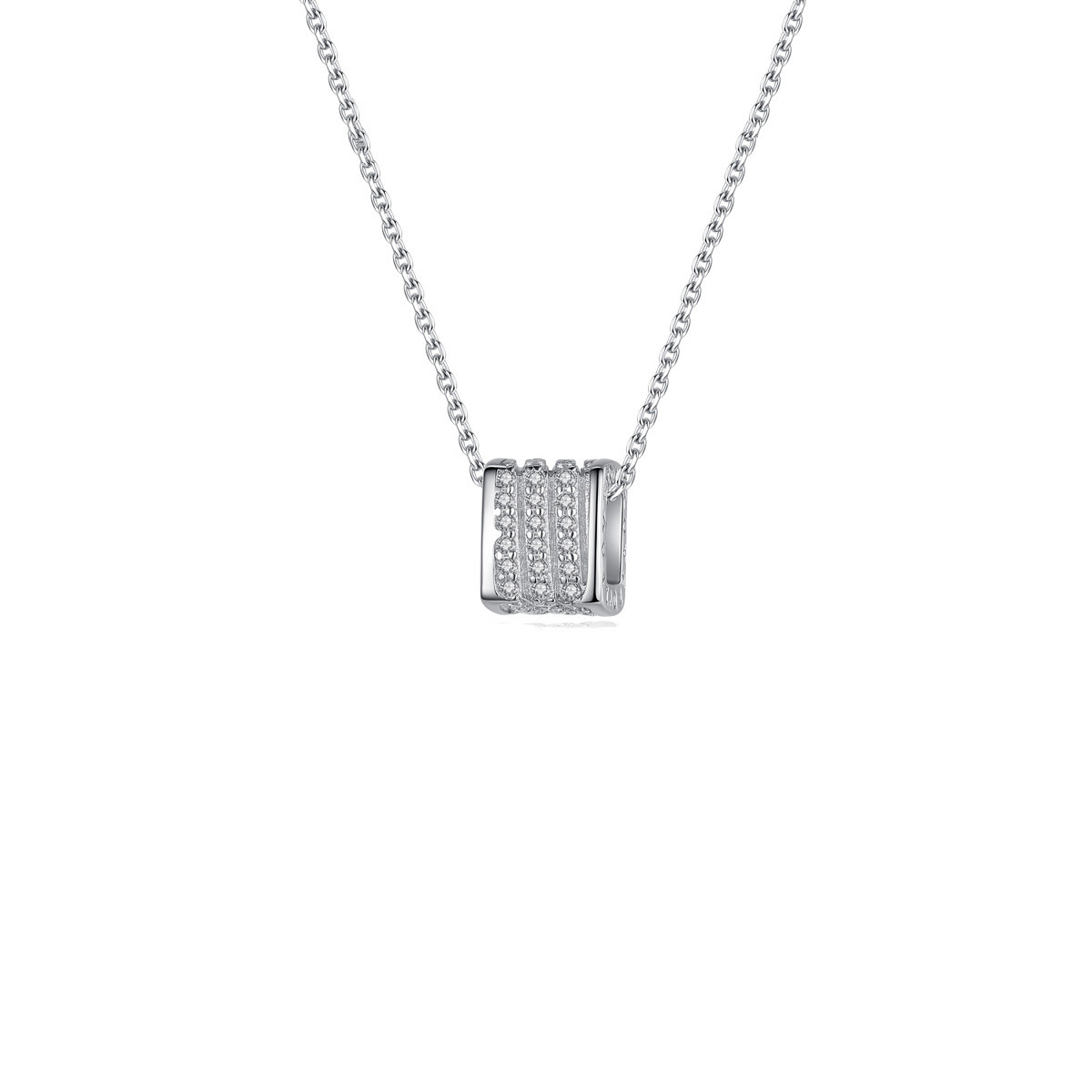 Elegante 925 Sterling Silber Halskette im Quadratdesign