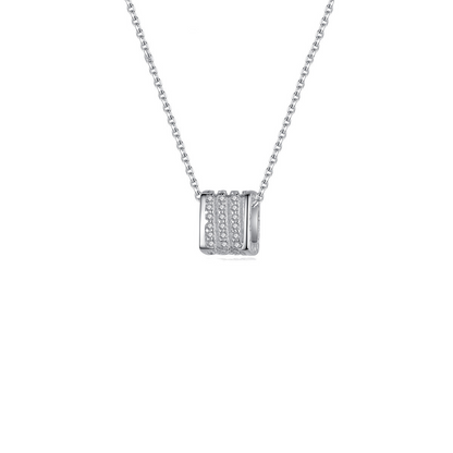 Elegante 925 Sterling Silber Halskette im Quadratdesign