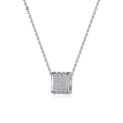 Elegante 925 Sterling Silber Halskette im Quadratdesign